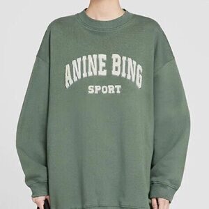 Anine Bing Green Sport Sweatshirt